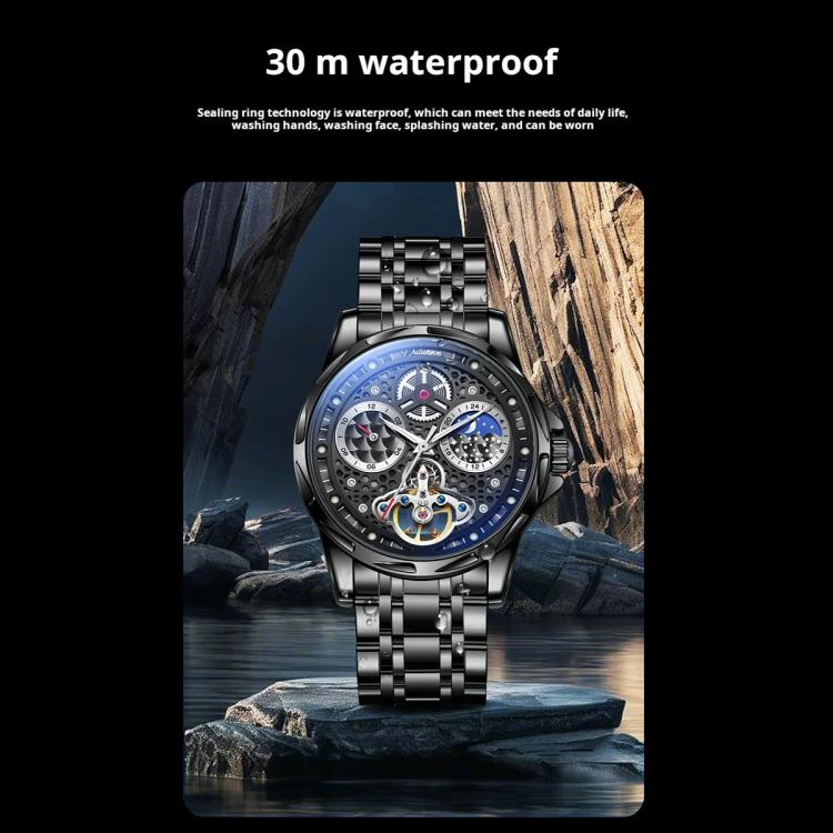 Dulunwe 6060C 30m Waterproof Luminous Automatic Mechanical Watch