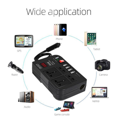 300W Car Inverter DC 12V To AC 220V Car Laptop USB Charging Universal Converter Power Adapter, E8982
