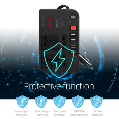 300W Car Inverter DC 12V To AC 220V Car Laptop USB Charging Universal Converter Power Adapter, E8982