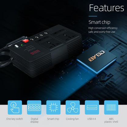 300W Car Inverter DC 12V To AC 220V Car Laptop USB Charging Universal Converter Power Adapter, E8982
