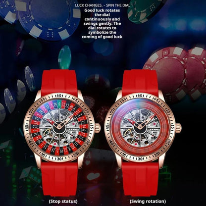Dulunwe 6061A 30m Waterproof Rotating Dial Mechanical Watch, Rose Gold Steel Strap, Black Steel Strap, White Steel Strap, Rose Gold Red Silicone, White Silicone, Black Silicone, Black Two-color Strap, Rose Gold Two-color Strap, White Two-color Strap