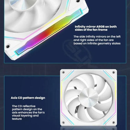 4RS 12cm Computer  Case Fan with Infinity Mirror ARGB Thermal Control & Ultra Quiet Cooling