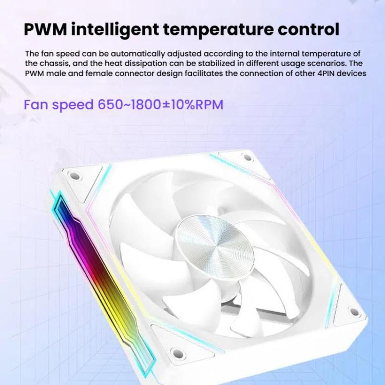 4RS 12cm Computer  Case Fan with Infinity Mirror ARGB Thermal Control & Ultra Quiet Cooling