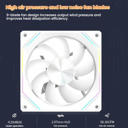 4RS 12cm Computer  Case Fan with Infinity Mirror ARGB Thermal Control & Ultra Quiet Cooling