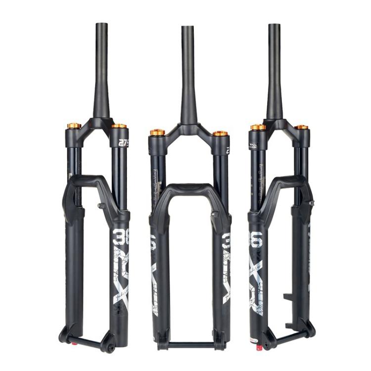 KRSEC XR36 Front Fork Straight Taper Tube Barrel Axle Mountain Bike Wire Damping Forks, 27.5 inch, 29 inch