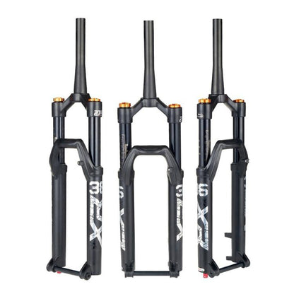 KRSEC XR36 Front Fork Straight Taper Tube Barrel Axle Mountain Bike Wire Damping Forks, 27.5 inch, 29 inch