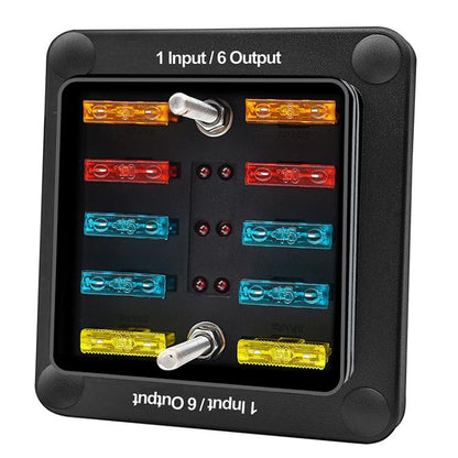 6-Way Waterproof Fuse Box With LED Indicator And Sticker, ZH-1704A1