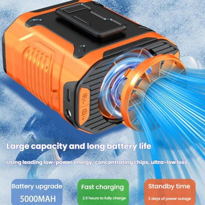 Portable Outdoor Hanging Waist Fan 100 Speeds Cooling Camping Neck Fan Long Life Charging Cooler