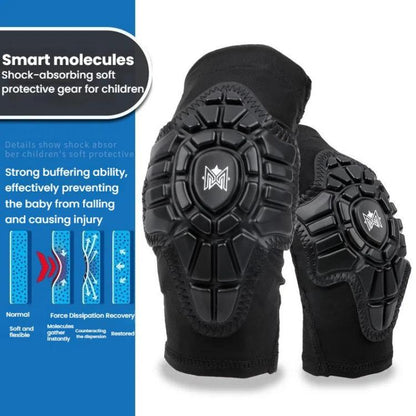 MEROCA Children Balance Bike Cover Roller Skate Bike Protective Set, Kneepads+Elbow Pads, 1pair Elbow Pads, 1pair Kneepads