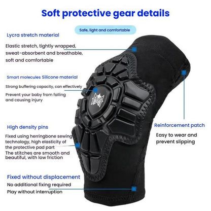 MEROCA Children Balance Bike Cover Roller Skate Bike Protective Set, Kneepads+Elbow Pads, 1pair Elbow Pads, 1pair Kneepads