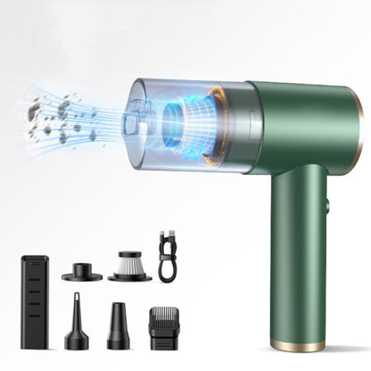 Portable Suction And Blow Extraction All In One Multi-Function Brushed Car Cordless Vacuum Cleaner, Black, Dark Green