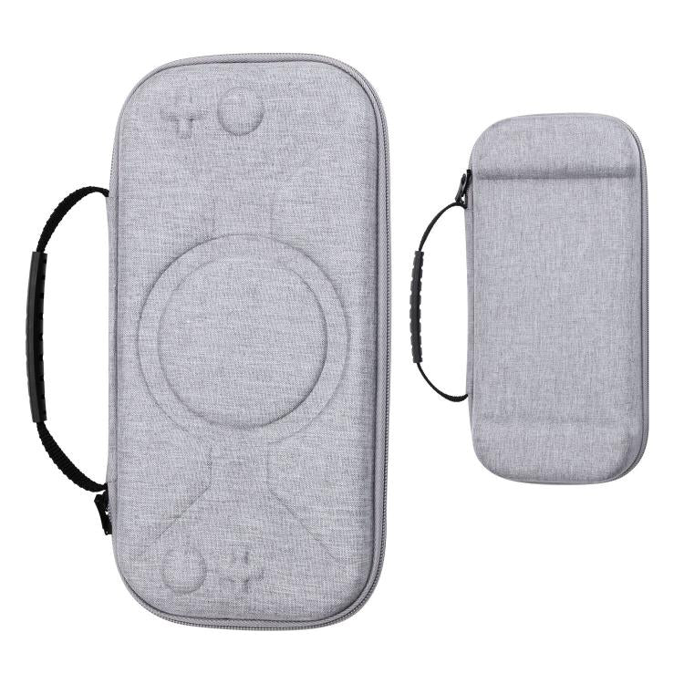 For Nintendo Switch 2 Storage Bag Portable O-Pattern Handbag, O-Pattern Fabric Gray, O-Pattern PU Black