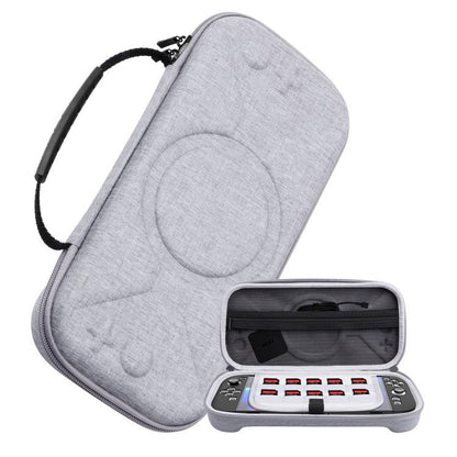 For Nintendo Switch 2 Storage Bag Portable O-Pattern Handbag, O-Pattern Fabric Gray, O-Pattern PU Black