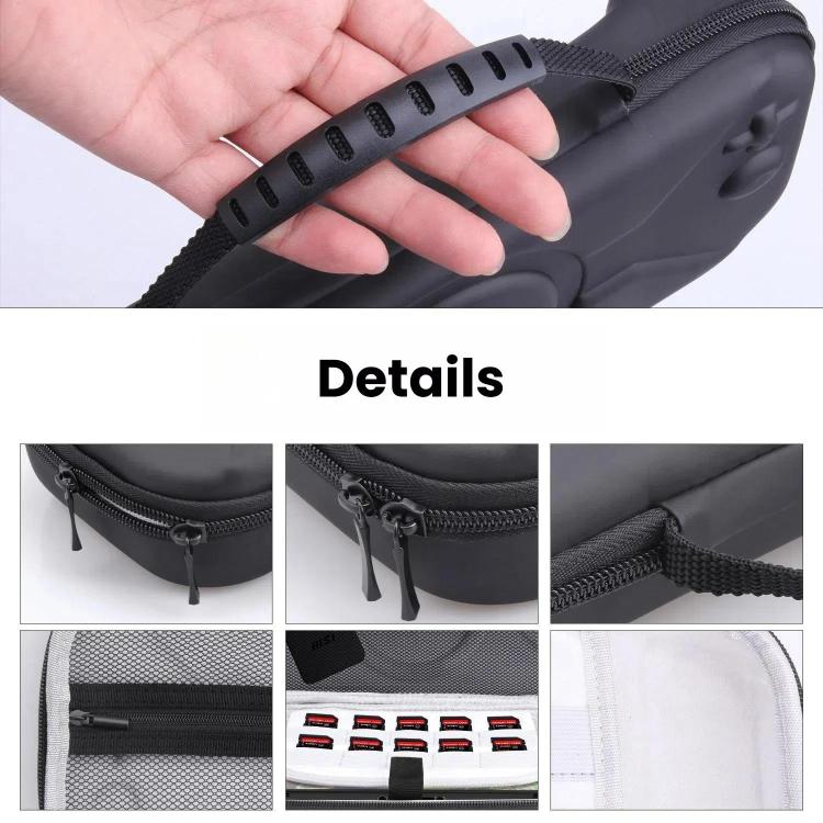 For Nintendo Switch 2 Storage Bag Portable O-Pattern Handbag, O-Pattern Fabric Gray, O-Pattern PU Black