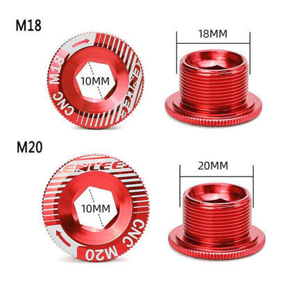 ENLEE Aluminum Bicycle Crank Cover Crank Screws, M18 Black, M18 Red, M18 Blue, M18 Gold, M20 Black, M20 Red, M20 Blue, M20 Gold
