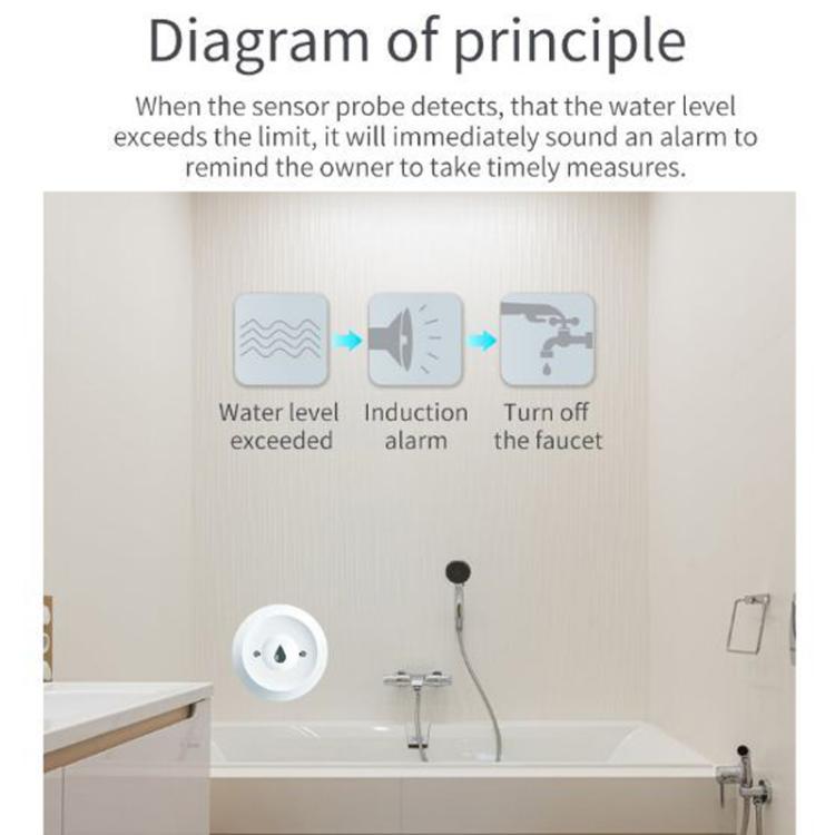 Zigbee Water Leak Detector Sensor, Compatible With Home Assistant, ZG-222Z
