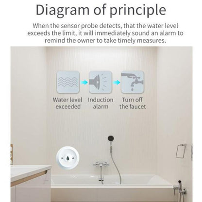 Zigbee Water Leak Detector Sensor, Compatible With Home Assistant, ZG-222Z