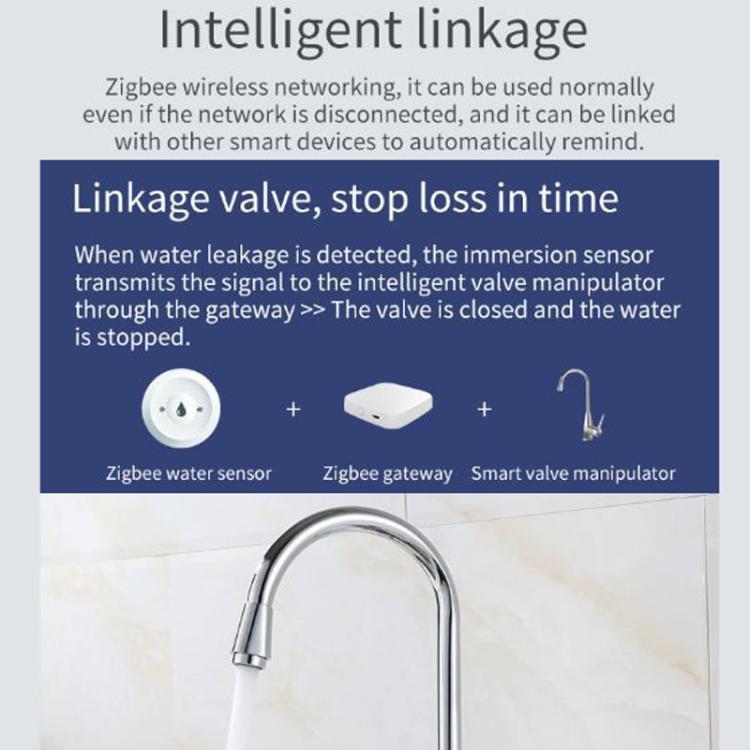 Zigbee Water Leak Detector Sensor, Compatible With Home Assistant, ZG-222Z