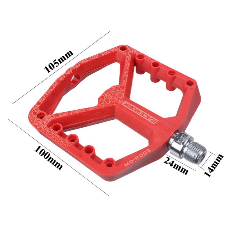 RACEWORK RK579 1pair Bicycle Wide Anti-slip Bearing Pedal Nylon Pedal