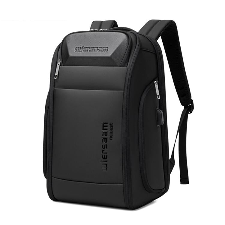 Wiersaam Men Waterproof Anti-Theft Business Backpack Travel Laptop Bag With USB Charging Port & Password Lock, Large, Middle, Small