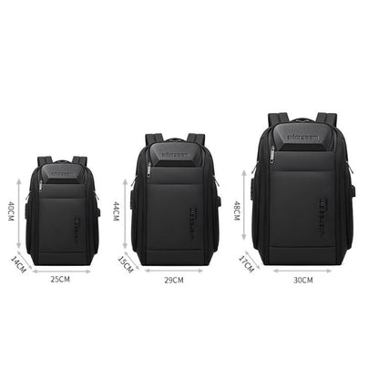 Wiersaam Men Waterproof Anti-Theft Business Backpack Travel Laptop Bag With USB Charging Port & Password Lock, Large, Middle, Small