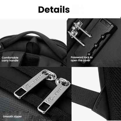 Wiersaam Men Waterproof Anti-Theft Business Backpack Travel Laptop Bag With USB Charging Port & Password Lock, Large, Middle, Small