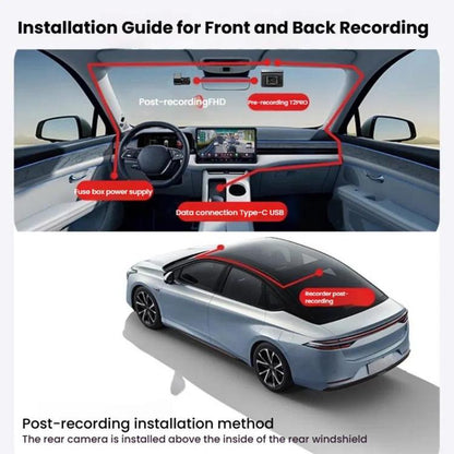 Anytek T2 PRO 3.0 Inch 2K HD Night Vision Recorder Hidden Car Camera Front And Rear Dual Recording, T2 PRO