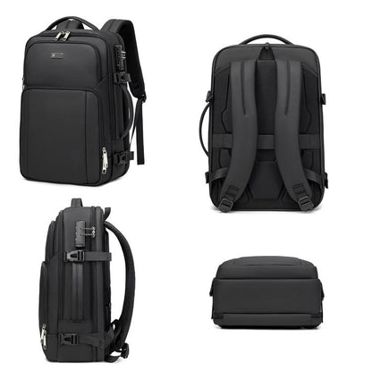 Wiersaam Men Anti-Theft Business Laptop Backpack 15.6 Inch Computer Bag With USB & Type-C Charging Ports, WA338353  Gray