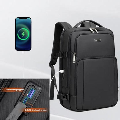 Wiersaam Men Anti-Theft Business Laptop Backpack 15.6 Inch Computer Bag With USB & Type-C Charging Ports, WA338353  Gray