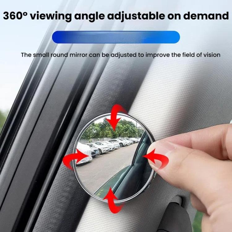 Car Reversing Blind Spot Auxiliary Ultra-clear Reflective Rearview Mirror, Black, Silver