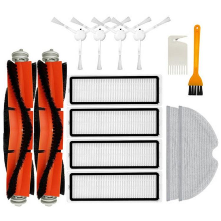 For Xiaomi 1C / 2C Sweeping Robot Accessories Main Side Brush Hepa Filter Mop Rag, 14pcs /Set