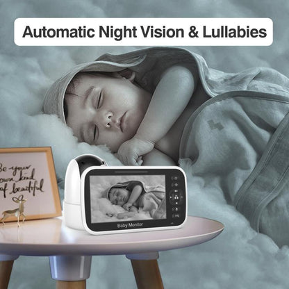 5 inch LCD Screen Auto Night Vision Baby Monitor, US Plug, EU Plug, UK Plug, AU Plug