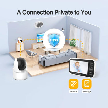 5 inch LCD Screen Auto Night Vision Baby Monitor, US Plug, EU Plug, UK Plug, AU Plug