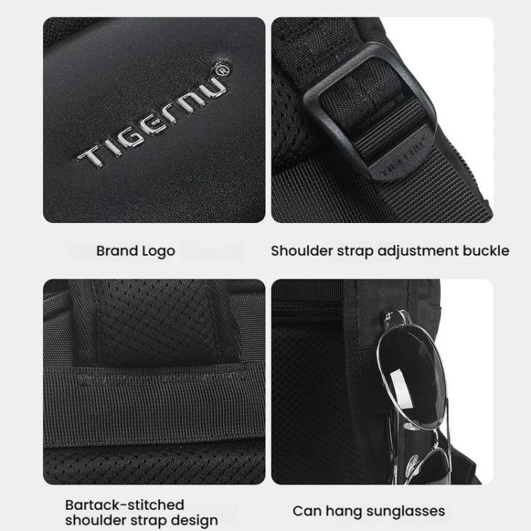 Men Expandable Waterproof Lightweight Laptop Backpack With Floating Zipper, Tigernu T-B9121  15.6 Inch, Tigernu T-B9121  17 Inch