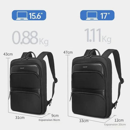 Men Expandable Waterproof Lightweight Laptop Backpack With Floating Zipper, Tigernu T-B9121  15.6 Inch, Tigernu T-B9121  17 Inch
