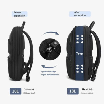 Men Expandable Waterproof Lightweight Laptop Backpack With Floating Zipper, Tigernu T-B9121  15.6 Inch, Tigernu T-B9121  17 Inch