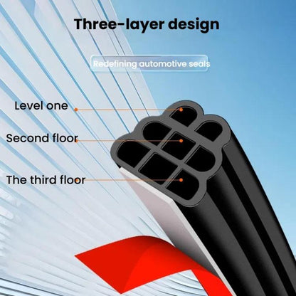 Three-layer Eight-hole Car Door Seam Waterproof Sealing Sound Insulation Strip, For Car Door 5m