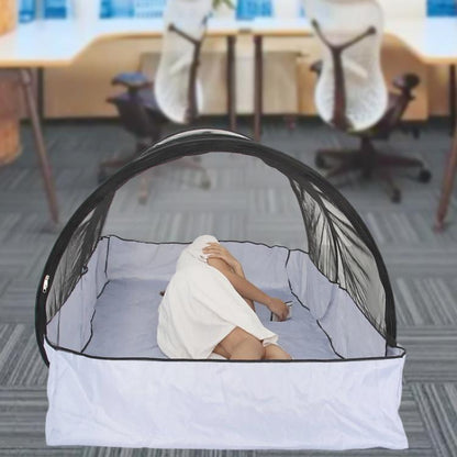 Camping Outdoor Gathering Mosquito Net Free Installation Portable Travel Encrypted Mesh Anti-mosquito Tent, Black Mesh, White Mesh