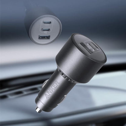 ANKER A2737 167.5W Dual Type-C+UAB-A 3 Ports Car Charger Cell Phone PD Fast Charger, A2737