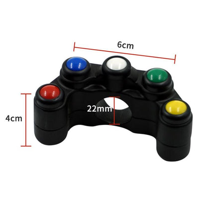 Motorcycle Headlight Auxiliary Light Horn Switches Aluminum Alloy Five-position Faucet Switches with Light, Plastic Five-position