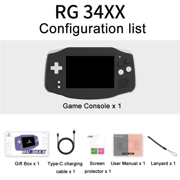 ANBERNIC RG 34XX Handheld Game Console Classic Retro Wireless WIFI Video Gaming Player, Standard 32G-Without Game, Standard + 64G, Standard + 128G, Standard + 256G