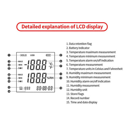 Handheld Digital Temperature Humidity Meter High Sensitivity Temperature Humidity Meter, SW-572