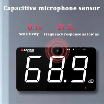 9.6 inch Wall Mounted Decibel Meter Large Screen Environmental Noise Monitor, SW-525D