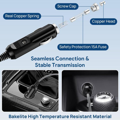 Mini Car Charger Cigarette Lighter To DC5.5 x 2.1mm Car Waterproof Power Cable, EDUP EP-SK0101 2m, EDUP EP-SK0101 3m, EDUP EP-SK0101 5m