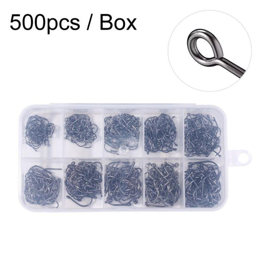 HENGJIA FH032 3-12# Outdoor Fishing Single Hook With Ring, 500pcs / Box