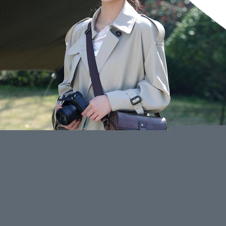 Cwatcun D185 Medium Shoulder Leisure Camera Bag Vintage PU Waterproof Micro SLR Camera Storage Bag, D185