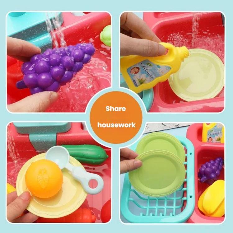 Dishwasher Toys Puzzle Girls Out Of Water Kitchen Simulation Kids Play House Cooking Toys
