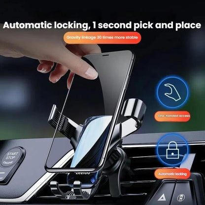 Leeioo Gravity Linkage Air Outlet Clip-on Car Mobile Phone Holder
