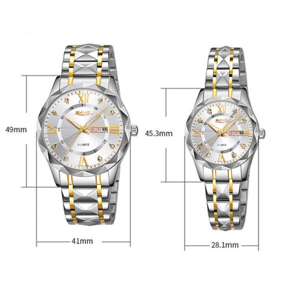 SKMEI Business Casual Watches Diamond Case Luminous Waterproof Quartz Watch, Men Silver Gold Strap Silver Dial, Men Silver Gold Strap Green Dial, Men Silver Gold Strap Black Dial, Men Silver Case Silver Dial, Men Silver Case Gray Dial