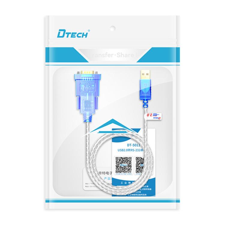 DTECH  DT-5011 USB 2.0 to RS232 Serial Adapter Cable, FT232 & ZT213 Dual-Chip with LED Indicator, 0.5m, 1m, 1.5m, 2m, 3m, 5m